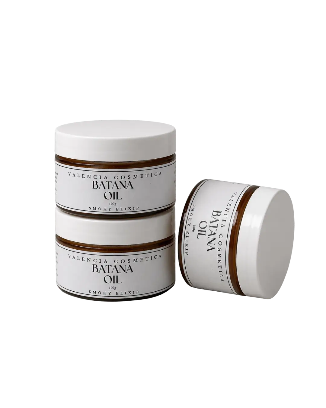 VALÉNCIA Batana oil 3-piece set: two cream jars and one white cylindrical container