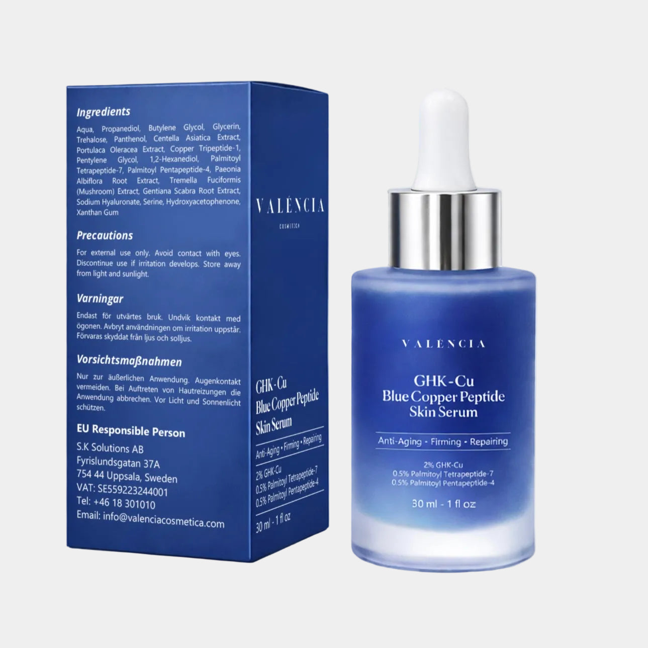Copper Peptide Serum 3% - Anti-Aging & Firming Skin Serum | VALÉNCIA 30ml