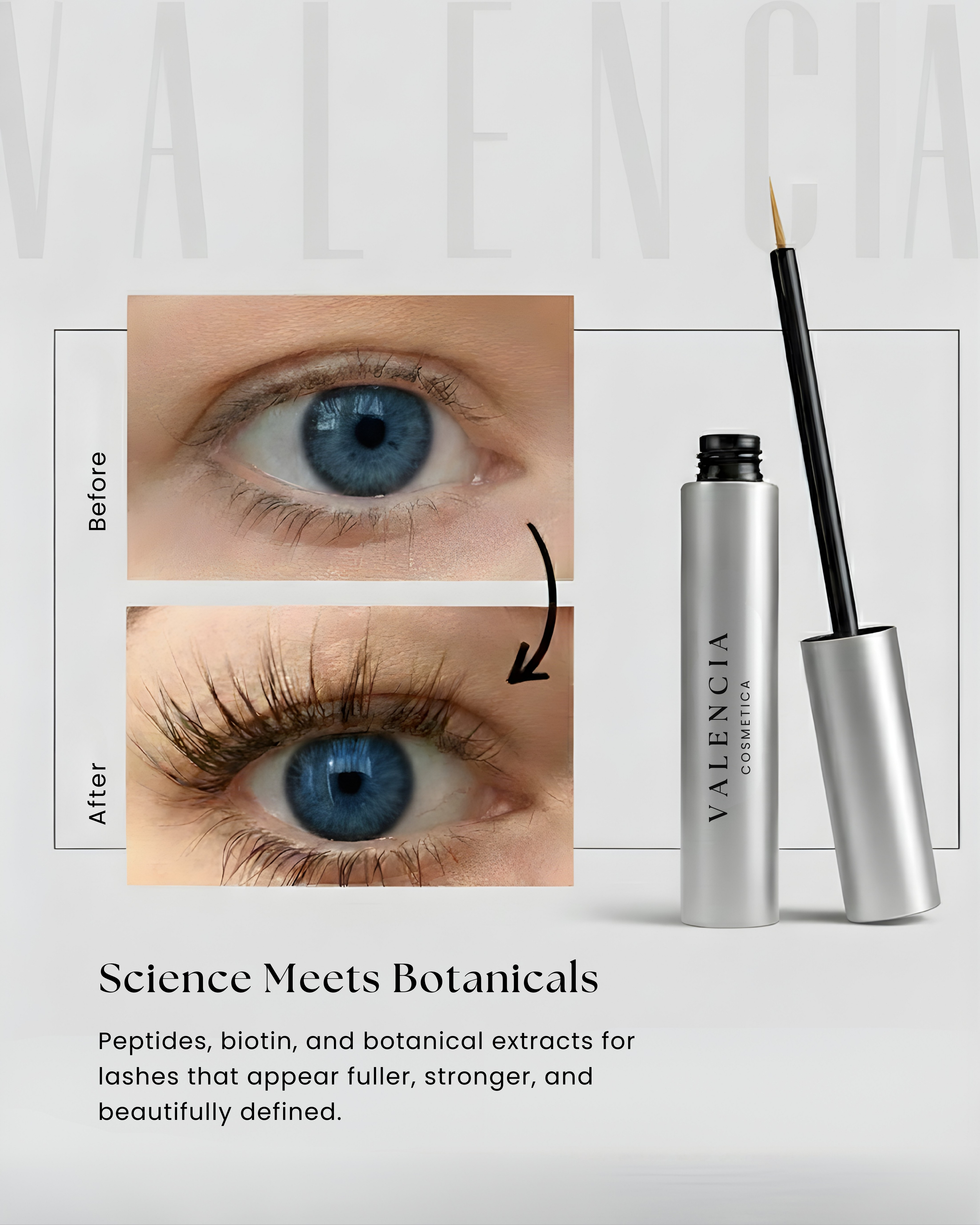Eyelash Growth Serum - Lash Boost & Enhancer for Longer Thicker Lashes | VALÉNCIA 5ml
