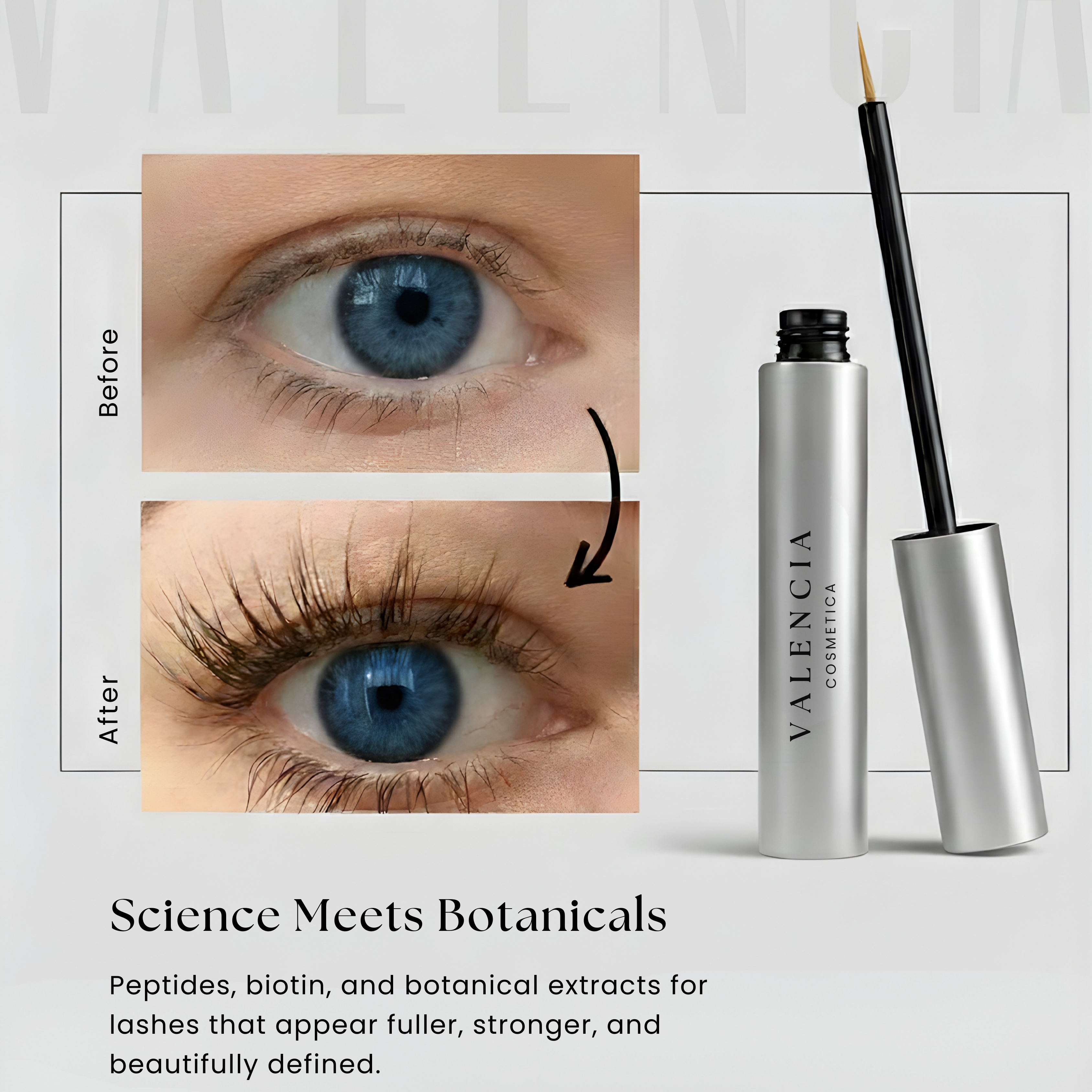 Eyelash Growth Serum - Lash Boost & Enhancer for Longer Thicker Lashes | VALÉNCIA 5ml