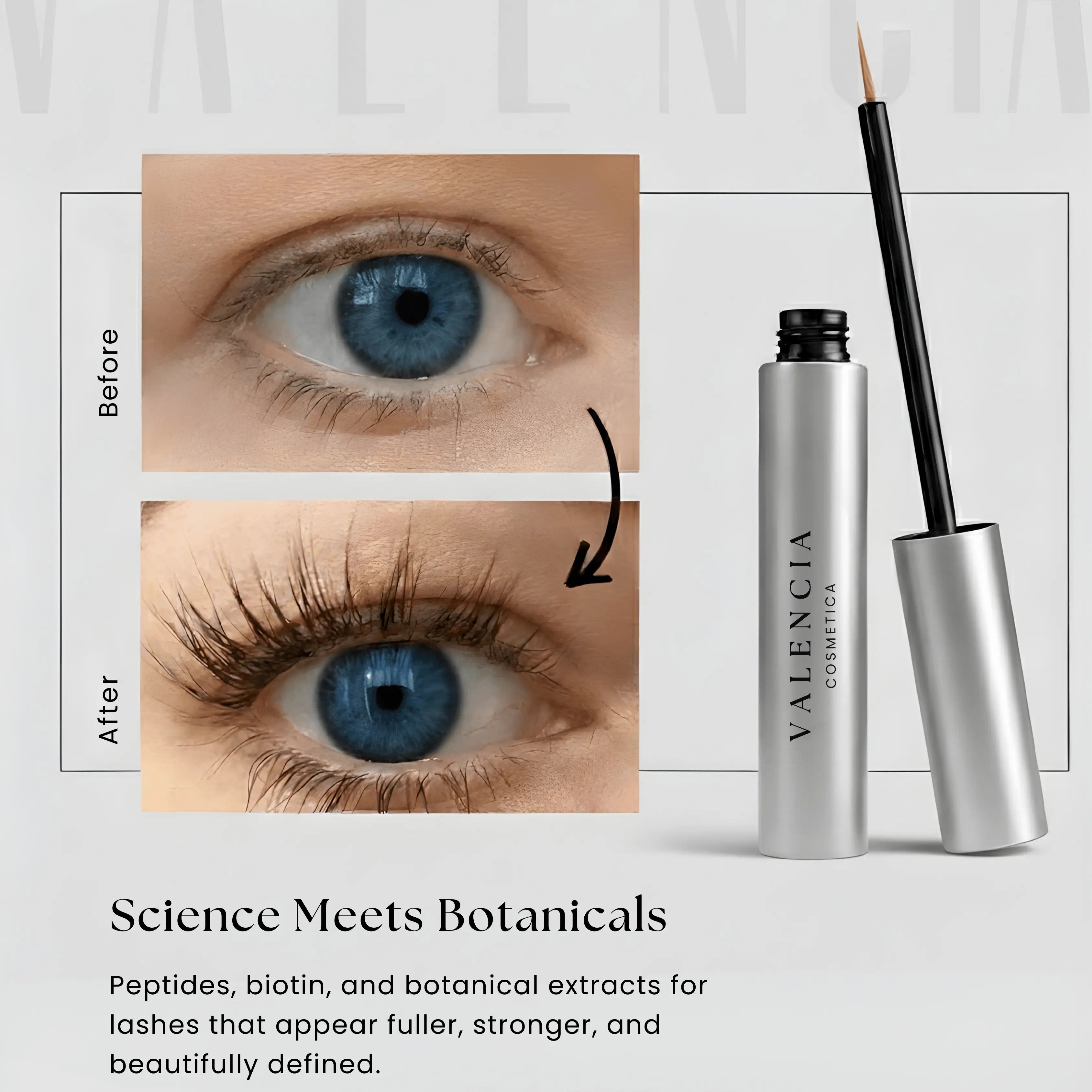 VALÉNCIA Eyelash Growth Serum Bottle